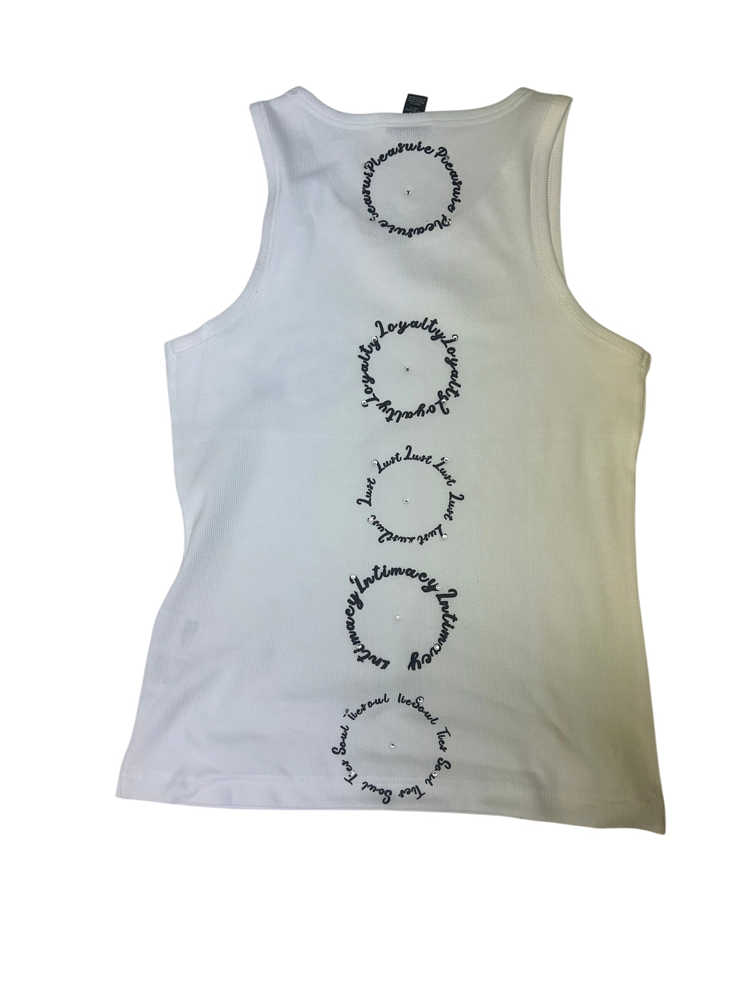 Spine Cord Rhinestone Tank Tee