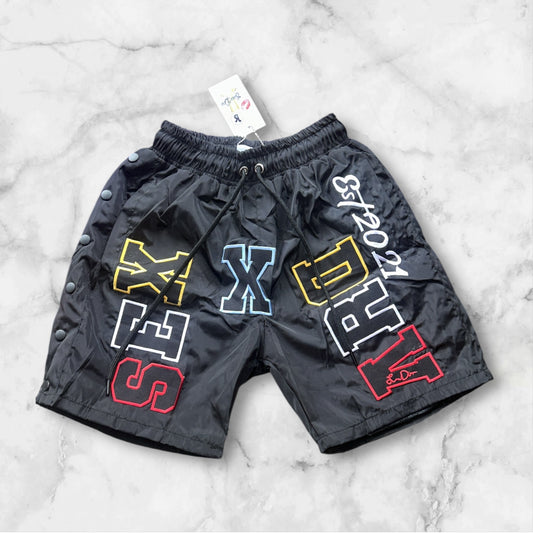 Black Patch Work Shorts